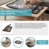1000 Piece Felt Jigsaw Puzzle Board with 6 Drawers Portable Table