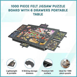 1000 Piece Felt Jigsaw Puzzle Board with 6 Drawers Portable Table - Extra Image