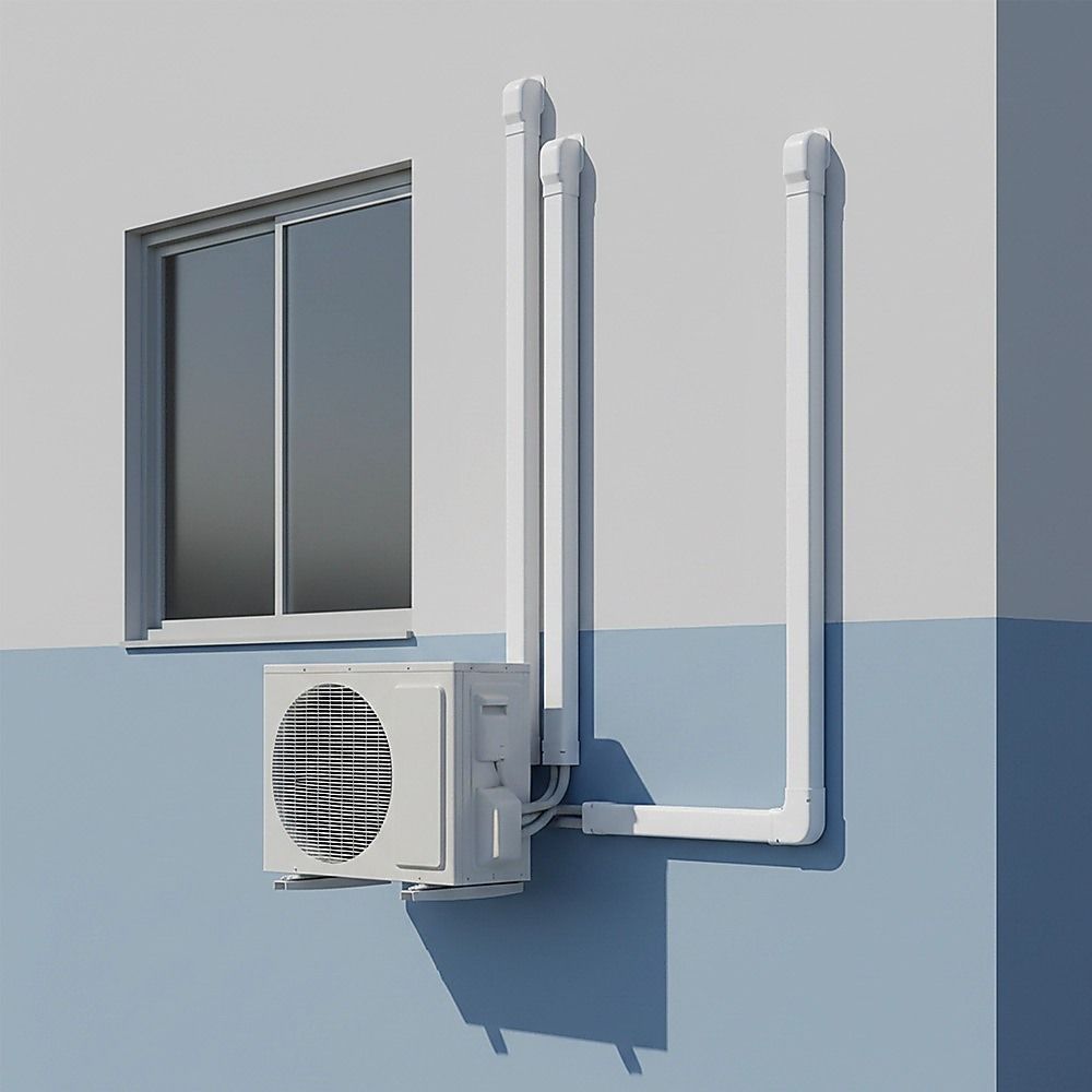 75mm 5.4m Mini Split Line Set Cover Kit PVC for Air Conditioner Installation