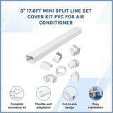 75mm 5.4m Mini Split Line Set Cover Kit PVC for Air Conditioner Installation