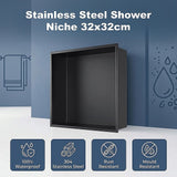 Stainless Steel Shower Niche 32x32cm Shelf Insert Wall Recessed