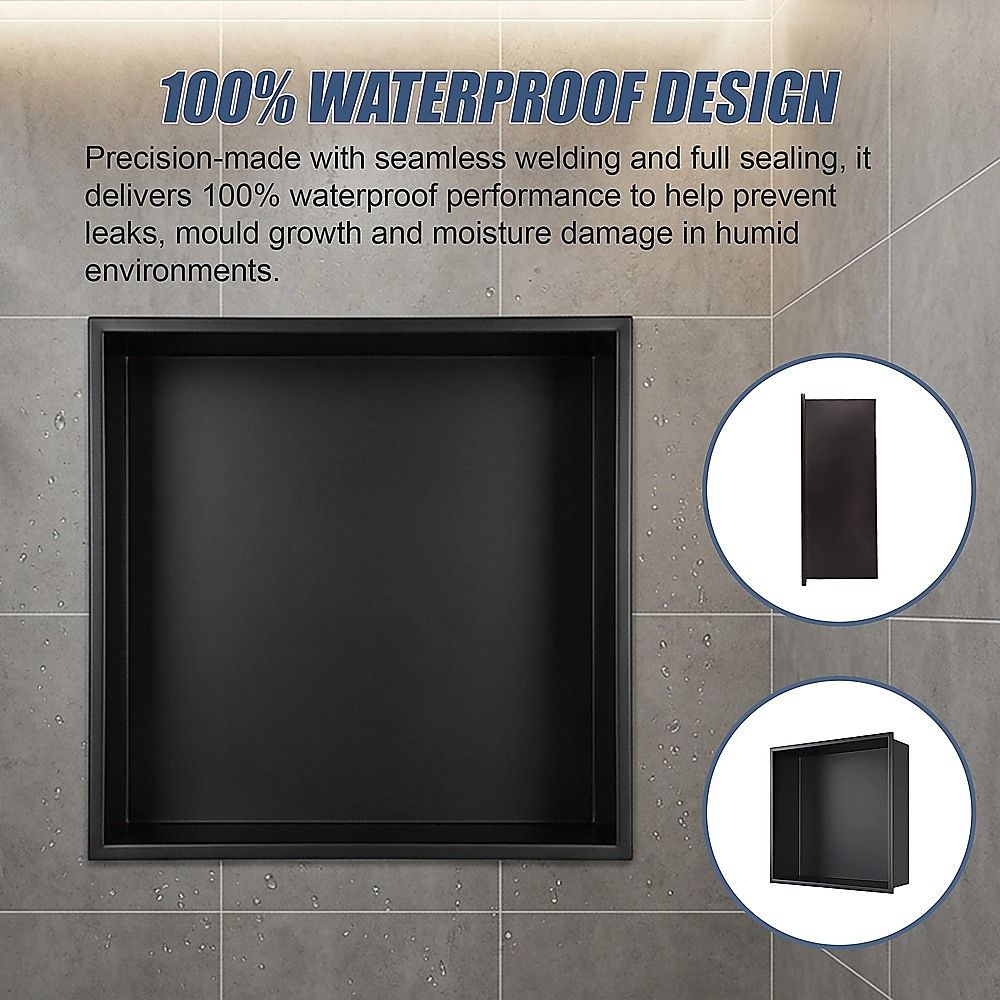 Stainless Steel Shower Niche 32x32cm Shelf Insert Wall Recessed