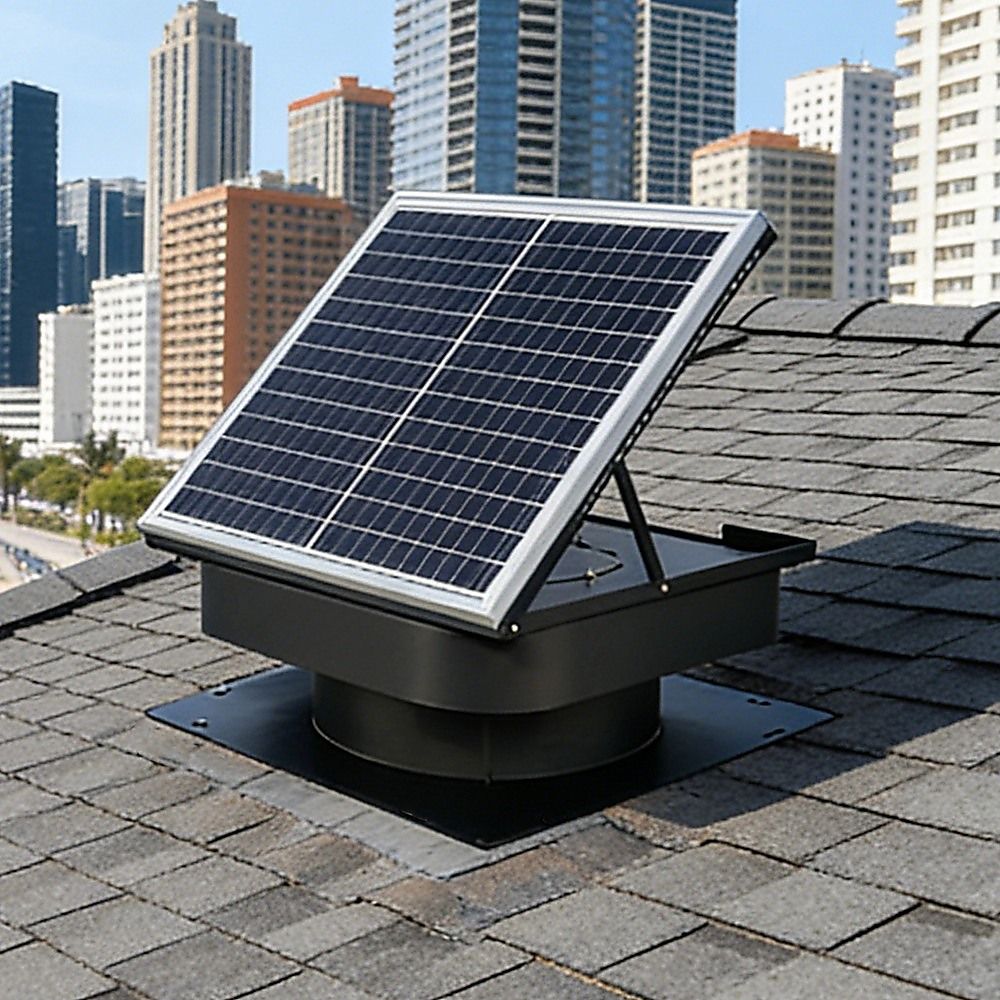 30W Solar Roof Vent Fan Exhaust Attic Ventilation for Home Garage Van