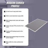 A0 2pc Aluminium Snap Poster Frame Wall Mount Sign Holder Silver - Extra Image