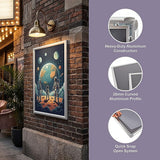 A1 2pc Aluminium Snap Poster Frame Wall Mount Sign Holder Silver