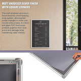 A2 2pc Aluminium Snap Poster Frame Wall Mount Sign Holder Silver