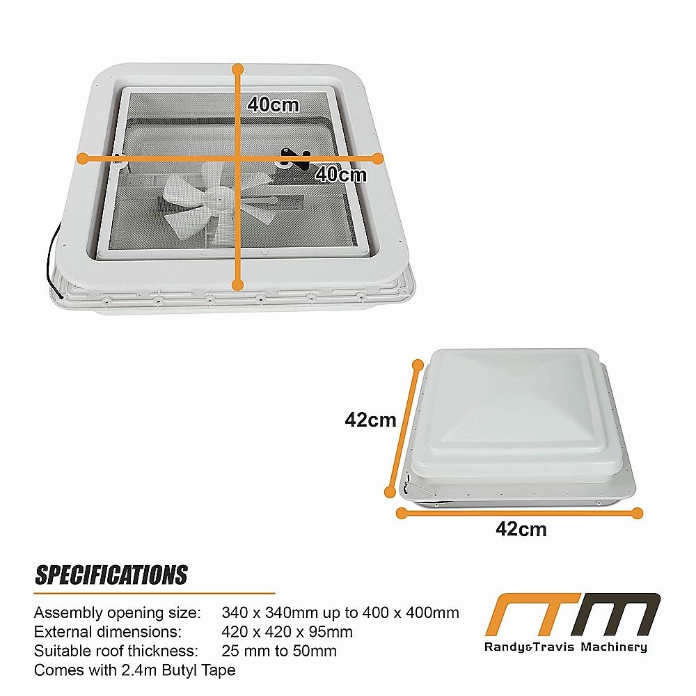 400x400mm Roof Vent Skylight for Caravan Motorhome