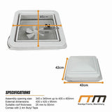 400x400mm Roof Vent Skylight for Caravan Motorhome