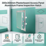 300x300mm Plasterboard Access Panel Aluminium Frame Inspection Hatch - Side View