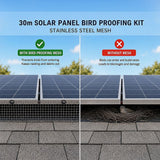 30m Solar Panel Bird Proofing Kit Stainless Steel Mesh - Extra Image