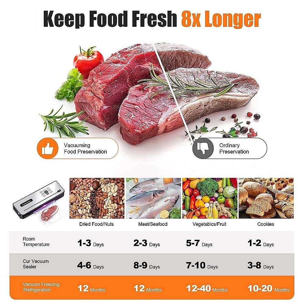Cordless Food Vacuum Sealer Machine Dry Wet 30 Bags