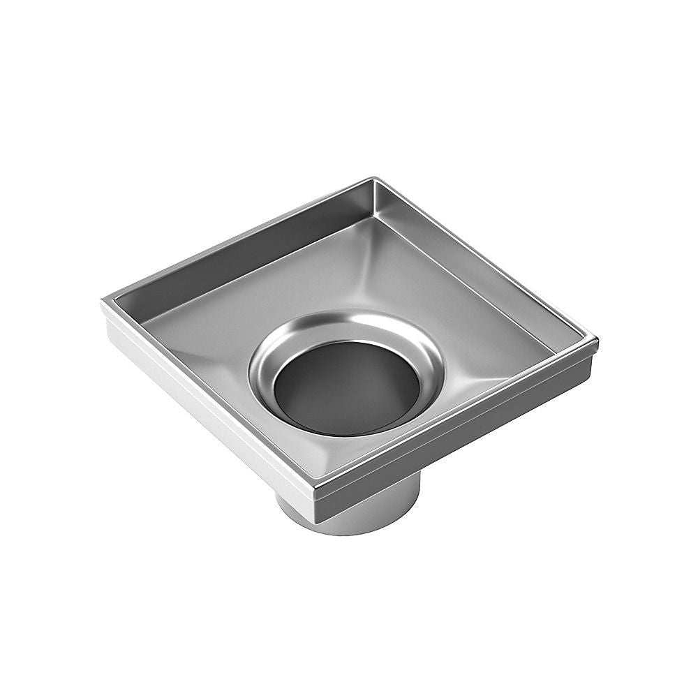 10x10cm Square Shower Drain with Removable Tile Insert Grate – Stainless steel 304SS, CUPC Certified for Modern Bathrooms