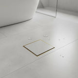 10x10cm Square Shower Drain with Removable Tile Insert Grate – Brushed Gold 304SS, CUPC Certified for Modern Bathrooms