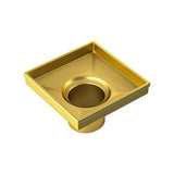 10x10cm Square Shower Drain with Removable Tile Insert Grate – Brushed Gold 304SS, CUPC Certified for Modern Bathrooms - Top-Down View