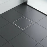 15x15cm Square Shower Drain with Removable Tile Insert Grate – Stainless steel 304SS, CUPC Certified for Modern Bathrooms - Front View