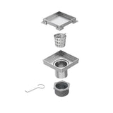 15x15cm Square Shower Drain with Removable Tile Insert Grate – Stainless steel 304SS, CUPC Certified for Modern Bathrooms