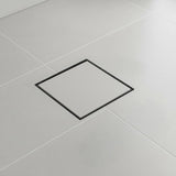 15x15cm Square Shower Drain with Removable Tile Insert Grate – Matte Black 304SS, CUPC Certified for Modern Bathrooms - Front View