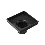 15x15cm Square Shower Drain with Removable Tile Insert Grate – Matte Black 304SS, CUPC Certified for Modern Bathrooms