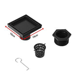 15x15cm Square Shower Drain with Removable Tile Insert Grate – Matte Black 304SS, CUPC Certified for Modern Bathrooms