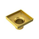 15x15cm Square Shower Drain with Removable Tile Insert Grate – Brushed Gold 304SS, CUPC Certified for Modern Bathrooms