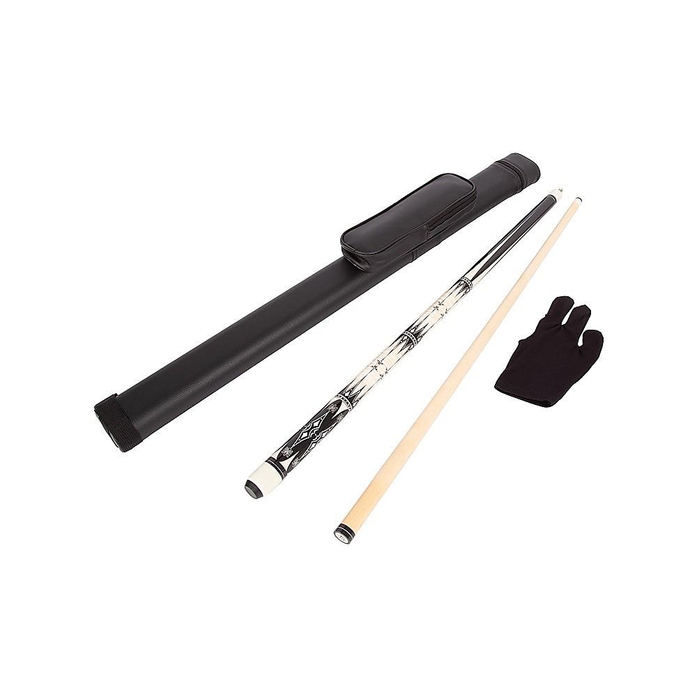 57" 2-Piece Maple Wood Billiard Pool Cue Sticks 19oz with Free Carry Bag for Smooth Control and Accuracy