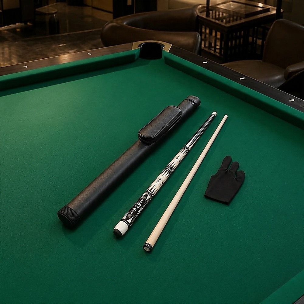 57" 2-Piece Maple Wood Billiard Pool Cue Sticks 19oz with Free Carry Bag for Smooth Control and Accuracy