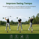 Portable Golf Swing Trainer Multi Functional Training Aid for Swing Practice Tempo and Strength Improvement - Rear View