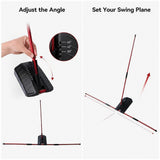 Portable Golf Swing Trainer Multi Functional Training Aid for Swing Practice Tempo and Strength Improvement - Low Angle