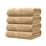 Bath Towels 500 GSM Beige Luxury Cotton Hotel Towel 4 Pack Super Absorbent Soft Drying Comfort