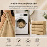 Bath Towels 500 GSM Beige Luxury Cotton Hotel Towel 4 Pack Super Absorbent Soft Drying Comfort