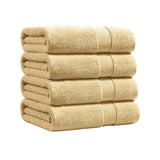 Bath Towels 500 GSM Beige Luxury Cotton Hotel Towel 4 Pack Super Absorbent Soft Drying Comfort