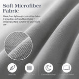 Microfiber Sheet Set 4 Piece Queen Light Grey Deep Pocket Bed Sheets Soft Breathable Easy Care Bedding - Rear View