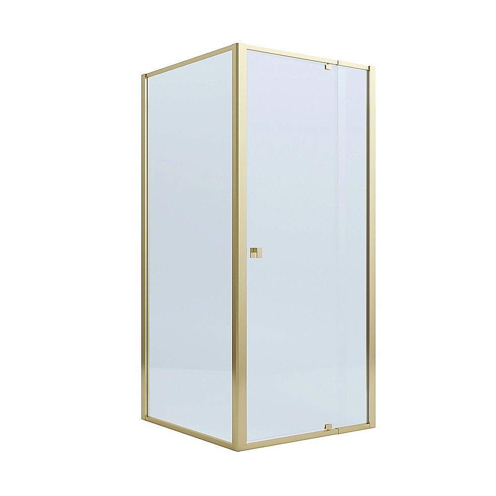 Adjustable Semi Frameless Shower Screen 98-106cm x 89-92cm With Gold Hardware For Modern Bathrooms
