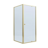 Adjustable Semi Frameless Shower Screen 74-82cm x 89-92cm With Gold Hardware For Modern Bathrooms - Front View