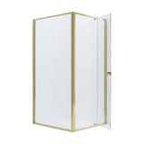 Adjustable Semi Frameless Shower Screen 82-90cm x 98-101cm With Gold Hardware For Modern Bathrooms - Rear View