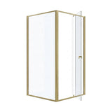 Adjustable Semi Frameless Shower Screen 98-106cm x 98-101cm With Gold Hardware For Modern Bathrooms