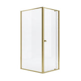 Adjustable Semi Frameless Shower Screen 74-82cm x 98-101cm With Gold Hardware For Modern Bathrooms - Rear View