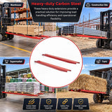 Heavy Duty Pallet Fork Extensions 184cm Carbon Steel Forklift Attachments with Safety Pins for Extended Load Handling - Close-Up Angle