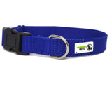 100% Pure Bamboo Fibre Dog Collar Plastic Buckle - Moondidley Pets Large Navy - Front View