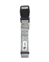 Bling Glitter Overlay Nylon Dog Collar Breakaway Buckle - Moondidley Pets Small Silver - Side View