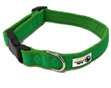 100% Pure Bamboo Fibre w/Fleece Lining Dog Collar Plastic Buckle - Moondidley Pets Medium Green - Front View