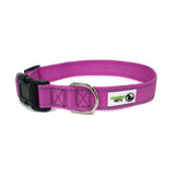 Nylon w/Reflective Stitching Dog Collar Small Purple - Moondidley Pets - Front View
