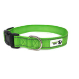 Nylon w/Reflective Stitching Dog Collar X-Large Green - Moondidley Pets - Front View