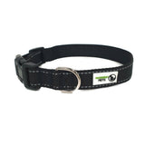 Nylon w/Reflective Stitching Dog Collar X-Small Black - Moondidley Pets - Front View