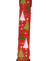 Christmas Dog Collars Adjustable - Moondidley Pets Medium Red Xmas Trees - Front View