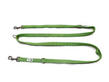Multi Dog Lead - Nylon w/Reflective Stitching - Double Clip ,Coupler, Waist Belt, Short/Long, Quicktie - Moondidley Pets 25mm Green