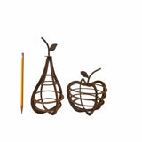 Set 2 Contemporary Apple & Pear 11cm, 23cm - Front View