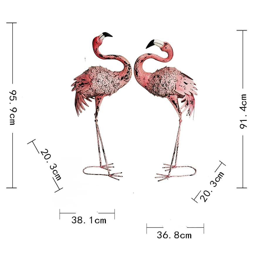 Set 2 Asst Flamingo Statues 96cm