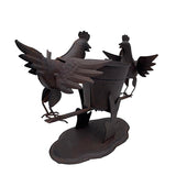 Rust Chooks w Planter On Base 26cm - Side View