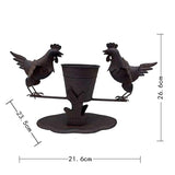 Rust Chooks w Planter On Base 26cm - Top-Down View
